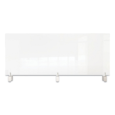 Ghent Clear Partition Extender with Attached Clamp, 48 x 3.88 x 18, Thermoplastic Sheeting (GHEPEC1848A)