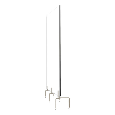 Ghent Clear Partition Extender with Attached Clamp, 48 x 3.88 x 18, Thermoplastic Sheeting (GHEPEC1848A)