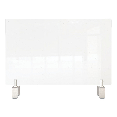Ghent Clear Partition Extender with Attached Clamp, 29 x 3.88 x 24, Thermoplastic Sheeting (GHEPEC2429A)