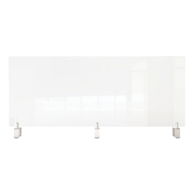 Ghent Clear Partition Extender with Attached Clamp, 48 x 3.88 x 30, Thermoplastic Sheeting (GHEPEC3048A)
