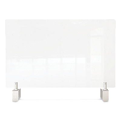 Ghent Clear Partition Extender with Attached Clamp, 36 x 3.88 x 30, Thermoplastic Sheeting (GHEPEC3036A)