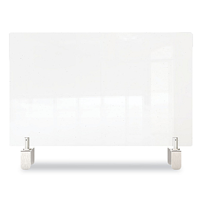 Ghent Clear Partition Extender with Attached Clamp, 42 x 3.88 x 18, Thermoplastic Sheeting (GHEPEC1842A)