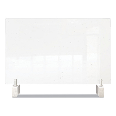 Ghent Clear Partition Extender with Attached Clamp, 29 x 3.88 x 30, Thermoplastic Sheeting (GHEPEC3029A)