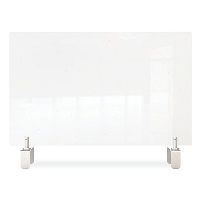 Ghent Clear Partition Extender with Attached Clamp, 42 x 3.88 x 24, Thermoplastic Sheeting (GHEPEC2442A)