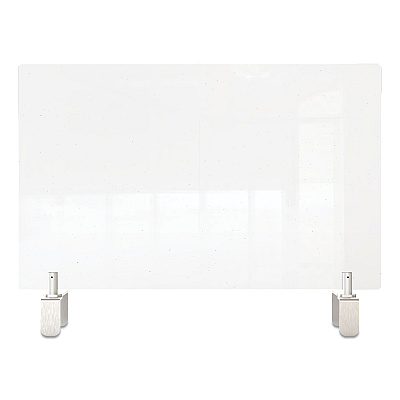 Ghent Clear Partition Extender with Attached Clamp, 36 x 3.88 x 18, Thermoplastic Sheeting (GHEPEC1836A)