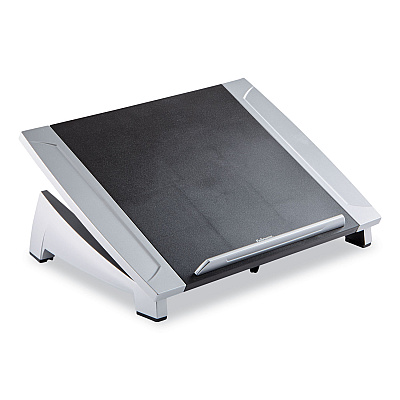 Fellowes Office Suites Laptop Riser, 15.13" x 11.38" x 4.5" to 6.5", Black/Silver, Supports 10 lbs (FEL8032001)