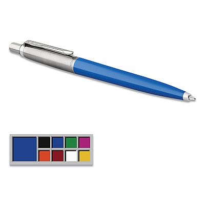 Parker Jotter Ballpoint Pen, Retractable, Medium 0.7 mm, Blue Ink, Royal Blue/Chrome Barrel (PAR2076052)