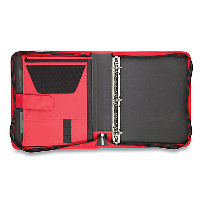 Five Star Tech Zipper Binder, 3 Rings, 1.5" Capacity, 11 x 8.5, Red/Black Accents (ACC72206)