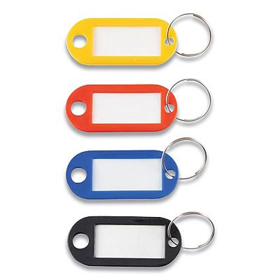Advantus Key Tags Label Window, 0.88 x 0.19 x 2, Assorted, 20/Pack (AVTKEY98007)