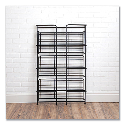 Advantus FlipShelf Four-Shelf Unit, 26.5w x 12d x 43h, Black (AVT38701)