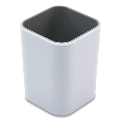 Advantus Fusion Pencil Cup, Plastic, 3 x 3 x 4, White/Gray (AVT37524)