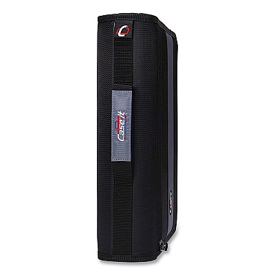 Case it Classic Zipper Binder, 3 Rings, 2" Capacity, 11 x 8.5, Black/Gray Accents (CAED251BLK)