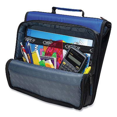 Case it Universal Zipper Binder, 3 Rings, 2" Capacity, 11 x 8.5, Purple/Gray Accents (CAELT007PUR)