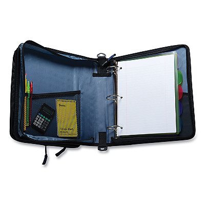 Case it Universal Zipper Binder, 3 Rings, 2" Capacity, 11 x 8.5, Purple/Gray Accents (CAELT007PUR)