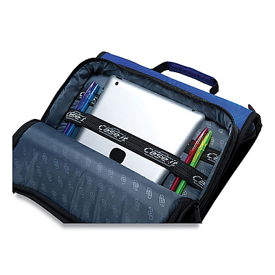 Case it Universal Zipper Binder, 3 Rings, 2" Capacity, 11 x 8.5, Blue/Gray Accents (CAELT007BLU)