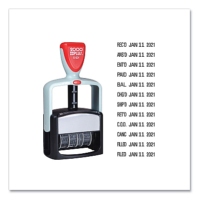COSCO 2000PLUS Classic Line Message Dater, 5 Years, 12 Phrases, 1.75 x 0.18, Black Ink (COS011029)