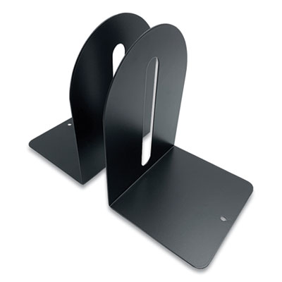 Huron Steel Bookends, Fashion Style, Nonskid, 5.5 x 4.75 x 7.25, Black, 1 Pair (CTXHASZ0089)