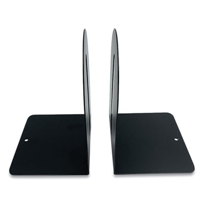 Huron Steel Bookends, Fashion Style, Nonskid, 5.5 x 4.75 x 7.25, Black, 1 Pair (CTXHASZ0089)