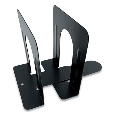 Huron Steel Bookends, Contemporary Style, Nonskid, 4.75 x 4.75 x 4.75, Black, 1 Pair (CTXHASZ0038)