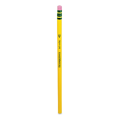 Ticonderoga Tri-Write Triangular Pencil, HB (#2), Black Lead, Yellow Barrel, 8/Pack (DIX13852)