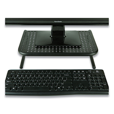 Mind Reader Metal Monitor Stand Riser for Computer, 14.88" x 11.33" x 4.21", Black, Supports 44 lbs (EMS2METMONSTBLK)