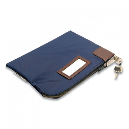 Honeywell Key Lock Deposit Bag with 2 Keys, Vinyl, 1.2 x 11.2 x 8.7,  Navy Blue (6505)