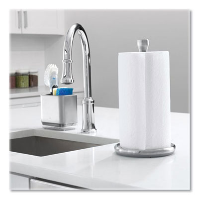 OXO Good Grips Steady Paper Towel Holder, Stainless Steel, 8.1 x 7.8 x 14.5, Gray/Silver (OXO13245000)
