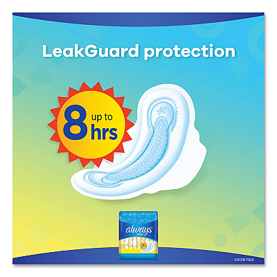 Always Regular Maxi Pads with Wings, Regular, 10/Box (PGC34967)