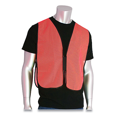 PIP Hook and Loop Safety Vest, One Size Fits Most, Hi-Viz Orange (PID3000800OR)