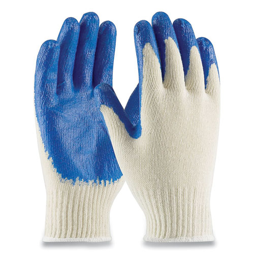PIP Seamless Knit Cotton/Polyester Gloves, Regular Grade, Large, Natural/Blue, 12 Pairs (39C122L)