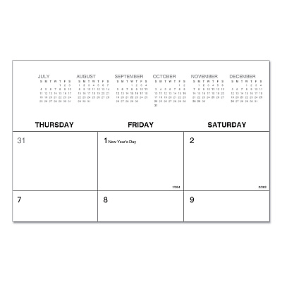 Universal Desk Pad Calendar, 22 x 17, White Sheets, Black Binding, Clear Corners, 12-Month (Jan to Dec): 2026 (71002)