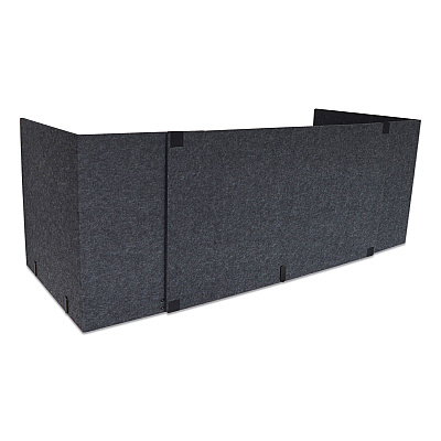 Lumeah Adjustable Desk Screen with Returns, 48 to 78 x 29 x 26.5, Polyester, Ash (GN1LUAD48301A)