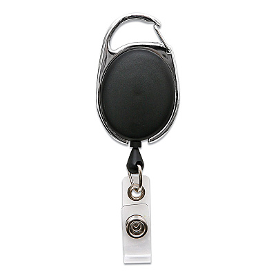 SICURIX Quick Clip Card Reels, 30" Extension, Oval, Black (SRXBAU68754)