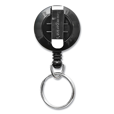 SICURIX ID Slide-Style Belt Clip Card Reels, 30" Extension, Round, Black (BAU68874)