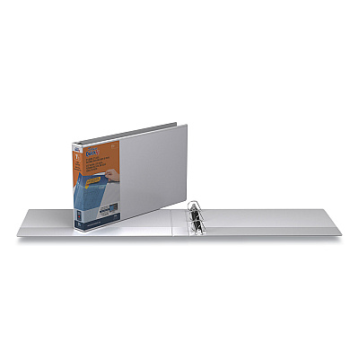 Stride QuickFit Ledger D-Ring View Binder, 3 Rings, 1.5" Capacity, 11 x 17, White (STW94020)