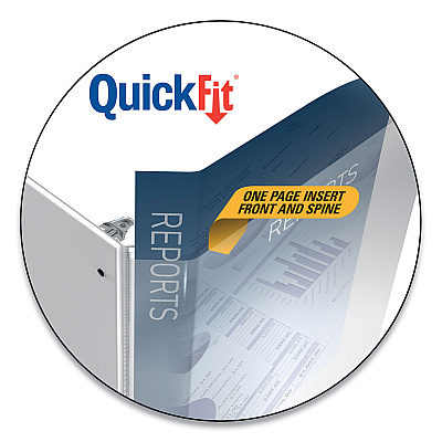 Stride QuickFit Ledger D-Ring View Binder, 3 Rings, 1.5" Capacity, 11 x 17, White (STW94020)