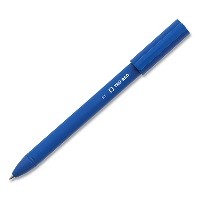 TRU RED Quick Dry Gel Pen, Stick, Medium 0.7 mm, Blue Ink, Blue Barrel, 5/Pack (TUD24377028)