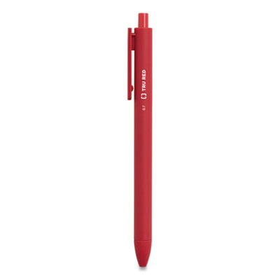 TRU RED Quick Dry Gel Pen, Retractable, Medium 0.7 mm, Red Ink, Red Barrel, Dozen (TUD24377032)