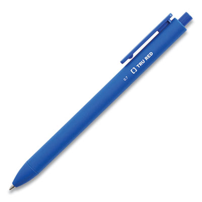 TRU RED Quick Dry Gel Pen, Retractable, Medium 0.7 mm, Blue Ink, Blue Barrel, 5/Pack (TUD24377036)