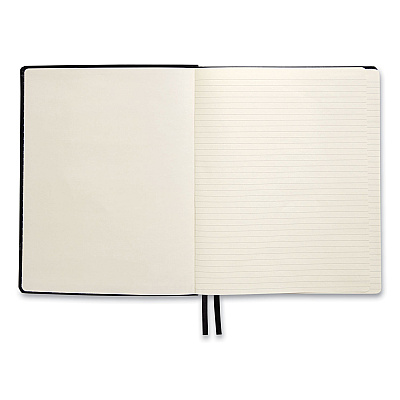 TRU RED Flexible-Cover Business Journal, 1-Subject, Narrow Rule, Black Cover, (128) 10 x 8 Sheets (TUD24377303)