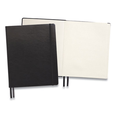 TRU RED Flexible-Cover Business Journal, 1-Subject, Quadrille Rule, Black Cover, (128) 10 x 8 Sheets (TUD24377316)