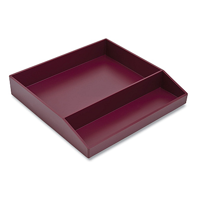 TRU RED Divided Stackable Plastic Tray, 2 Compartments, 9.44 x 9.84 x 1.77, Purple (TUD24380380)