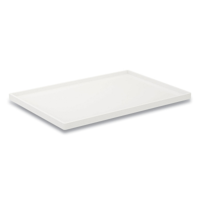 TRU RED Slim Stackable Plastic Tray, 6.85 x 9.88 x 0.47, White (TUD24380409)