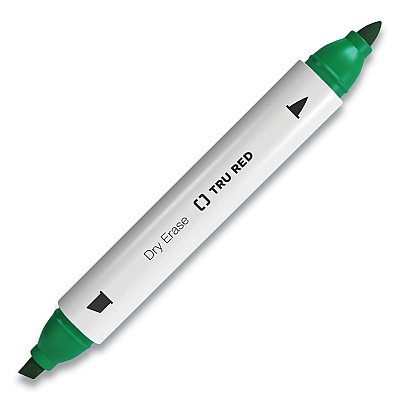 TRU RED Dry Erase Marker, Tank-Style Twin-Tip, Fine/Medium Bullet/Chisel Tips, Assorted Colors, 4/Pack (TUD24417744)