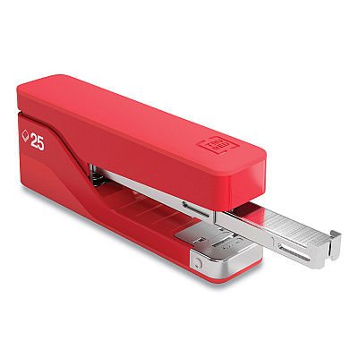 TRU RED Desktop Aluminum Stapler, 25-Sheet Capacity, Red (TUD24418162)