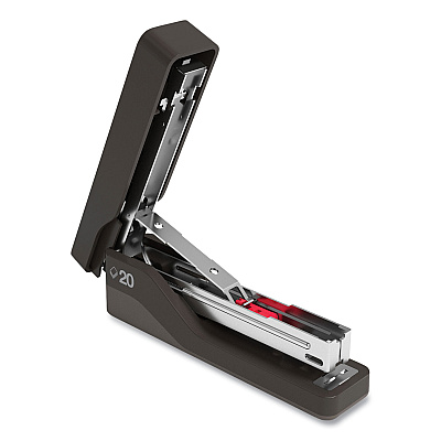 TRU RED Desktop Plastic Half Strip Stapler, 20-Sheet Capacity, Black (TUD24418182)