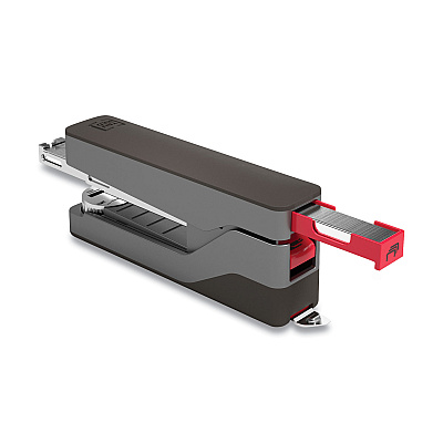 TRU RED Premium Desktop Half Strip Stapler, 30-Sheet Capacity, Gray/Black (TUD24418186)