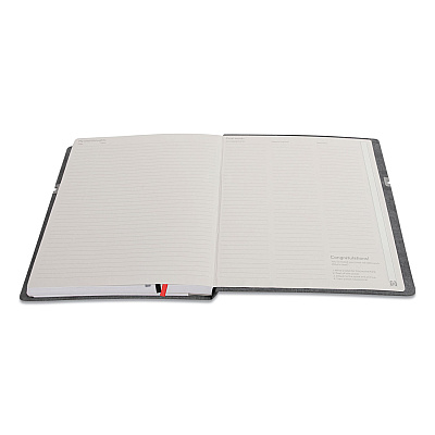TRU RED Large Mastery Journal with Pockets, 1-Subject, Narrow Rule, Charcoal/Red Cover, (192) 10 x 8 Sheets (TUD24421817)