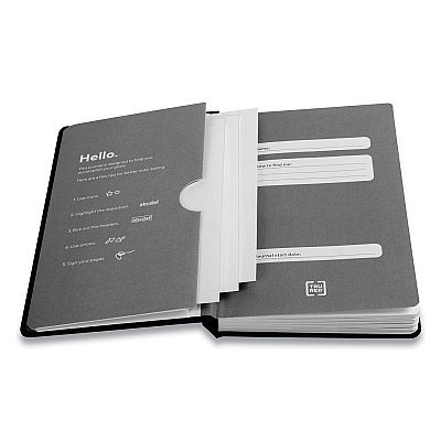 TRU RED Medium Starter Journal, 1-Subject, Narrow Rule, Black Cover, (192) 8 x 5 Sheets (TUD24421820)