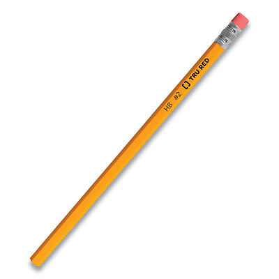 TRU RED Wooden Pencil, HB (#2), Black Lead, Yellow Barrel, 72/Pack (TUD24424023)